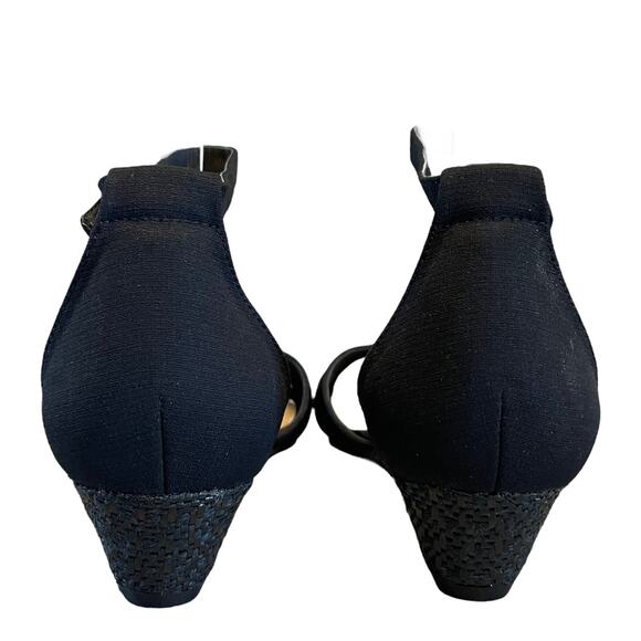 NEW Women's Charter Club Toniie Wedge Sandals Pumps Black Suede 7M - Picture 6 of 10